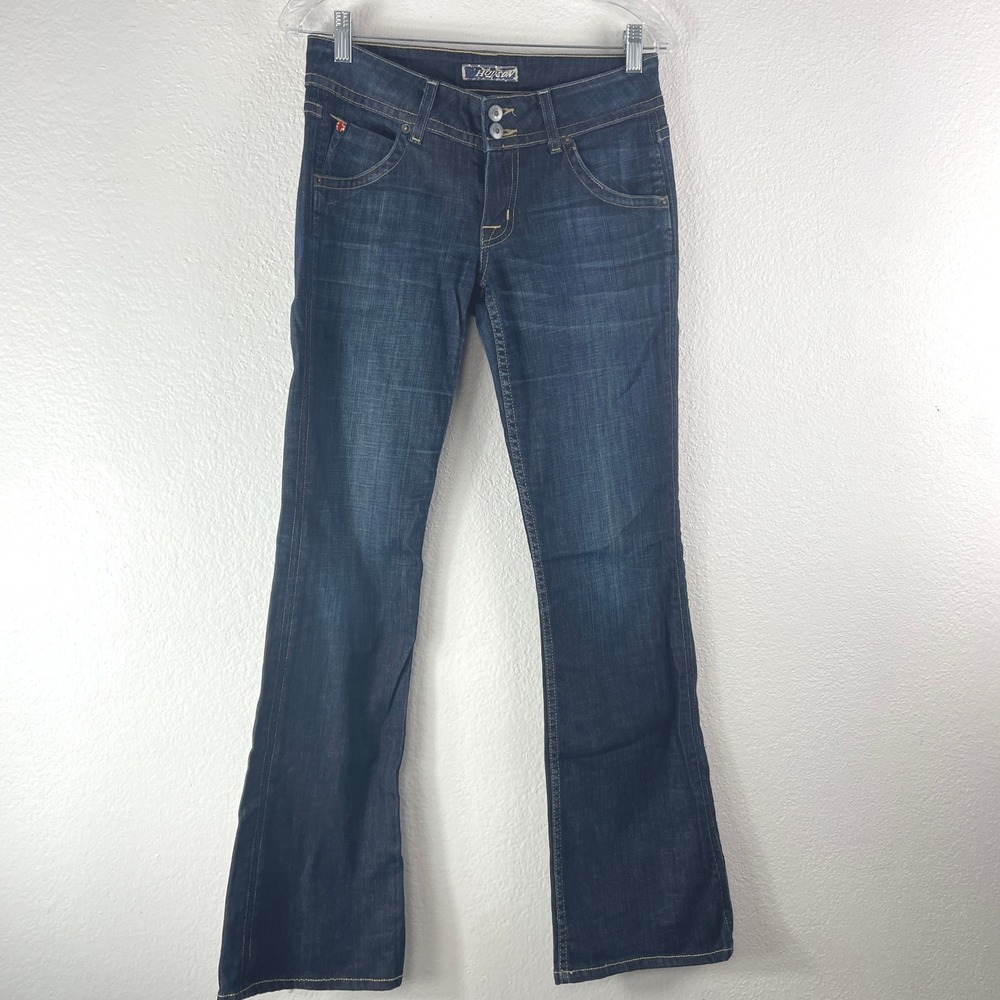 Hudson Beth Baby Bootcut Jeans Womens 27 Dark Wash Blue Flap Pocket Y2K Low Rise